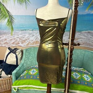 GOLDEN bodycon disco dress s